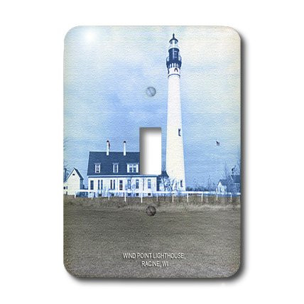 3dRose lsp_41226_1 Wind Point Lighthouse, Racine, WI (Vintage) Single Toggle Switch Not applicble