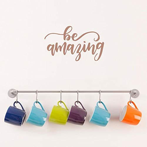 IARTTOP Be Amazing Quote Wall Decal, Motivational Saying Wall Sticker for Office Decor, Positive Large Mirror Sticker Home Wall Art, Brown Gold