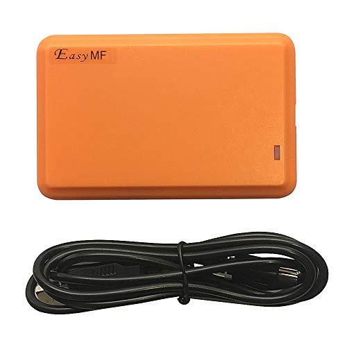 RFID Card Reader 13.56Mhz Mifare Reader/Writer,USB Reader Support AZERTY QWERTY,Muit-Formats RFID Reader Work for Android Windows iOS Linux, Mifare Card Programmer for Windows w/ 5 Mifare Cards