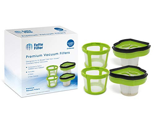 Fette Filter - Vacuum Filter Compatible with Bissell Pet Hair Eraser Hand Vac. Compare to Part # 1608653 & 1608654. 2-Pack