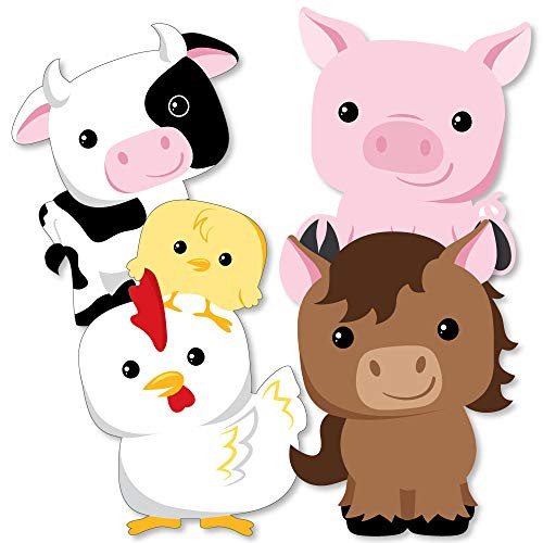 Farm Animals - Cow, Horse, Pig and Chicken Decorations DIY Baby Shower or Birthday Party Essentials - Set of 20 Farm Animals - Cow, Horse, Pig and Chicken Decorations DIY Baby Shower or Birthday Party Essentials - Set of 20