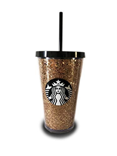 Starbucks Holiday Glitter Tumbler Gold 16 oz