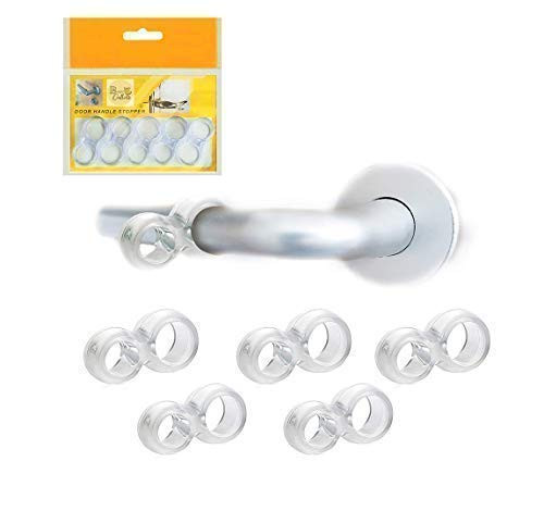 Door stop Door Stopper Bumper Wall Protector for Door Handle Commercial Office Home Door handle Stopper Easy Install Doorstop Door Bumper for Lever Handle Protect Walls Glass from Damage (pack of 5)
