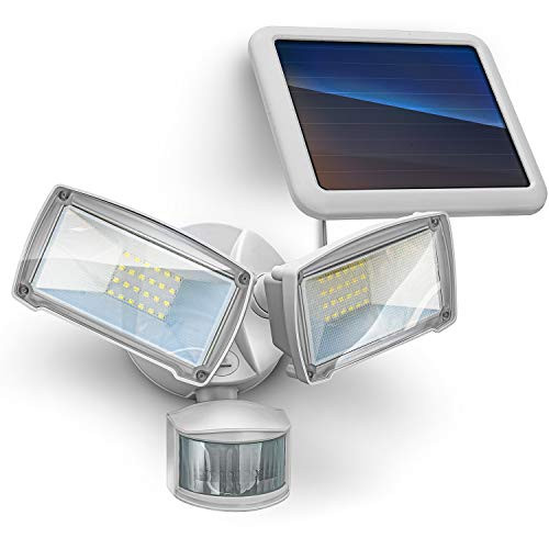 Home Zone Security Solar Motion Sensor Light - Outdoor Weatherproof 6000K LED Solar Security Light