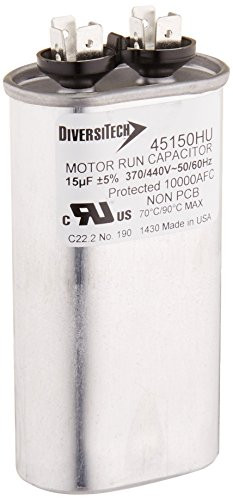 Diversitech 45150HU Mtr Run Cap Oval,15uF,370/440
