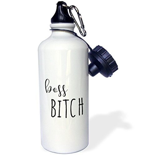 3dRose wb_235566_2""Boss Bitch Pink" Straw Water Bottle