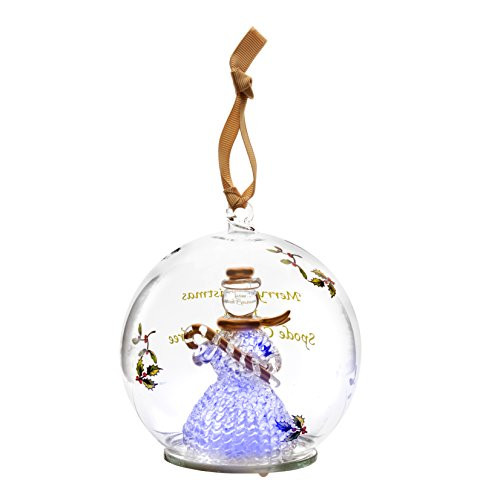 Spode Christmas Tree Glass Ornament, Snowman