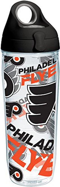 Tervis 1285374 NHL Philadelphia Flyers All Over Insulated Tumbler with Wrap and Black with Gray Lid, 24oz Water Bottle, Clear Tervis 1285374 NHL Philadelphia Flyers All Over Insulated Tumbler with Wrap and Black with Gray Lid, 24oz Water Bottle, Clear