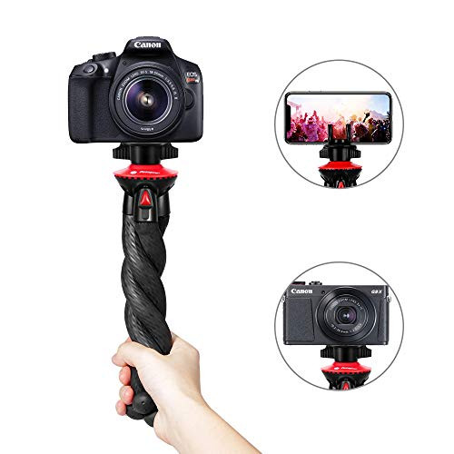 Camera Tripod, Fotopro Flexible Tripod, Tripods for Phone with Phone Clip for iPhone Xs Max, Samsung, Tripod for Camera, Mirrorless DSLR Sony Nikon Canon