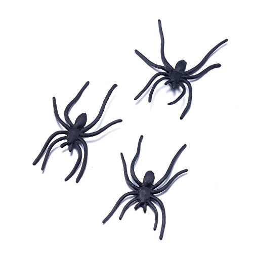 FunLavie Plastic Spiders Halloween Spiders for Gag Gifts/Party Favors/Prank Kit -100 Pcs