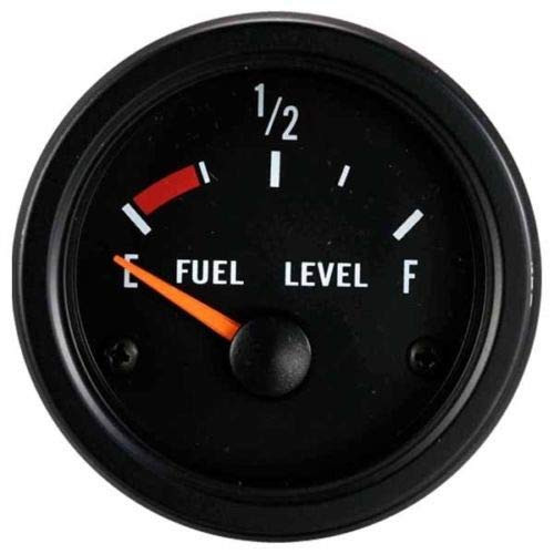 MOTOR METER RACING 2" Fuel Level Gauge Black Dial Stainless Steel