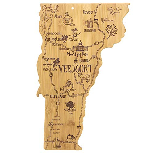 Totally Bamboo Vermont State Destination Bamboo Serving and Cutting Board