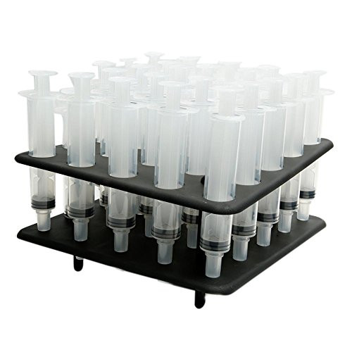 Jello Syringe Shots for Alcohol, Syringe Set of Jello Shots for Halloween - 1 oz Jello Shots Syringes with Rack - 25 Jello Shot Syringes and Rack Combo Kit, Small (1 oz) by EZ-Inject