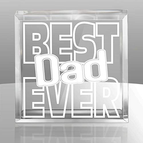 KATE POSH - Best Dad Ever Engraved Paperweight and Keepsake - Father of the Bride, Father of the Groom, Father's Day Gifts, I Love You Dad, Thank you Dad