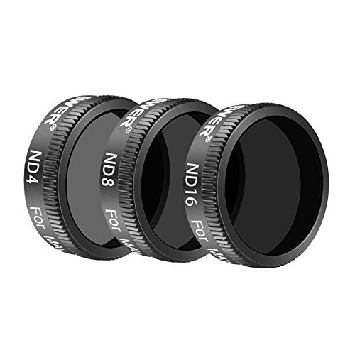 Neewer DJI Mavic Air Lens Filter Kit - 3 Pieces Pro Neutral Density Filters ND4, ND8, ND16 Filter, Made of Multi Coated Waterproof Aluminum Alloy Frame Optical Glass (Black)