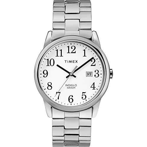 Timex Men's TW2R58400 Easy Reader 38mm Silver-Tone Stainless Steel Expansion Band Watch