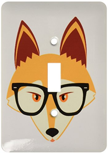 3dRose lsp_175372_1"Cute Hipster Red Fox With Glasses" Single Toggle Switch