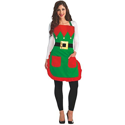 amscan Christmas Elf Fabric Apron | Party Costume