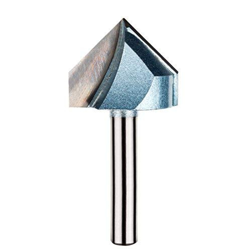 uxcell 1-Inch Cutting Dia 1/4-Inch Shank 90 Degree Carbide Tipped Double Flute CNC V-Groove Router Bit Cutter