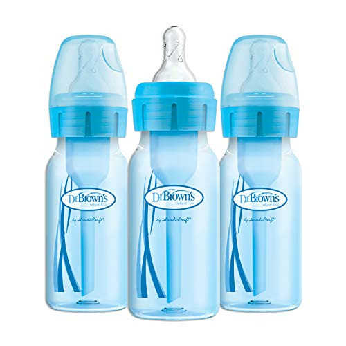 Dr. Brown's Options+ Baby Bottles, 4 Ounce, Blue, 3 Count