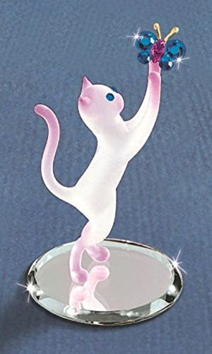 Glass Baron Princess Cat with Butterfly Figurine