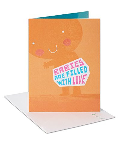 American Greetings Funny Poop New Baby Congratulations Greeting Card with Flocking and Foil