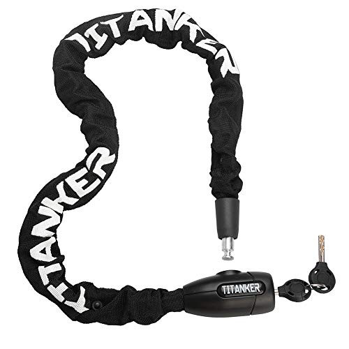 Titanker Bike Chain Lock, 3ft Security Anti-Theft Bike Lock Chain with Keys Bicycle Chain Lock Bike Locks for Bike, Motorcycle, Bicycle, Door, Gate, Fence, Grill (6mm Thick Chain x 3 Feet) Titanker Bike Chain Lock, 3ft Security Anti-Theft Bike Lock Chain with Keys Bicycle Chain Lock Bike Locks for Bike, Motorcycle, Bicycle, Door, Gate, Fence, Grill (6mm Thick Chain x 3 Feet)