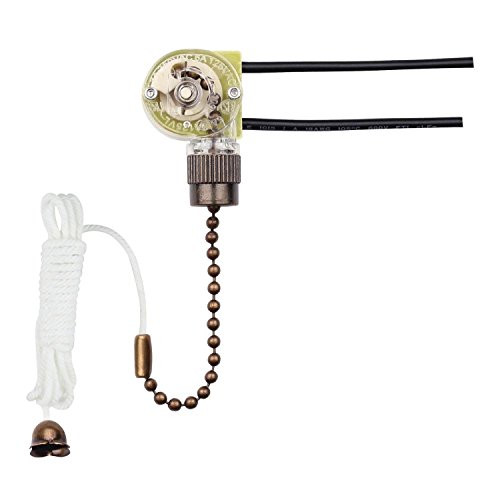 Westinghouse Lighting 7728700 Fan Light Switch with Antique Brass Pull Chain