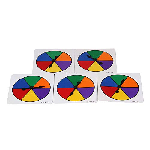 hand2mind Six Color Spinners, Plastic (Pack of 5)
