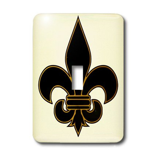 3dRose LLC lsp_22360_1 Large Black and Gold Fleur De Lis Christian Saints Symbol, Single Toggle Switch 3dRose LLC lsp_22360_1 Large Black and Gold Fleur De Lis Christian Saints Symbol, Single Toggle Switch