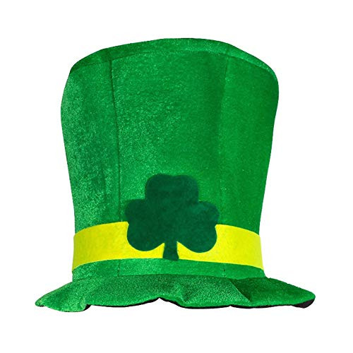 Cuteboom St. Patrick's Day Hat Green Shamrock Fedora Caps People Holiday Costume Irish Green Hat with Clover for Man, Woman Kids (Green)
