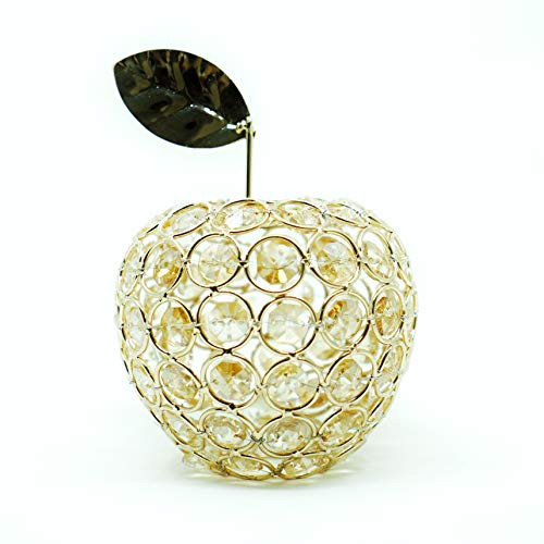 Ninight Gold Apple Figurine, Artificial Fruit Ornament Table Decor, Crystal Apple Gift