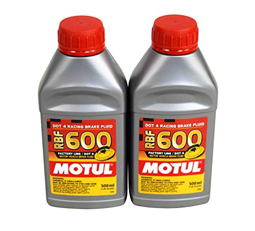 Motul (2 Pack) 100949 8068HL RBF 600 Factory Line Dot-4 100 Percent Synthetic Racing Brake Fluid - 500 ml