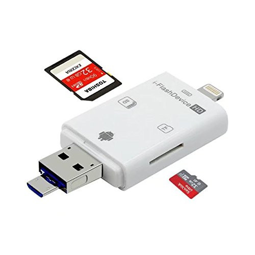 Paddsun SD Card Reader, SD Card Adapter, 3 in 1 Card Reader,Card Reader for iPhone/ipad/MAC/PC/Android Device, Lightning/USB/Micro USB Trail and Game Camera Viewer for TF/SD Card