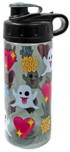 Cool Gear Not Your Boo Ghost Emoji Water Bottle BPA Free, Gray , 16 Oz