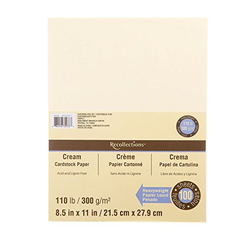 Recollections Cream Heavyweight Cardstock Paper, 8.5" X 11" - 100 Sheets