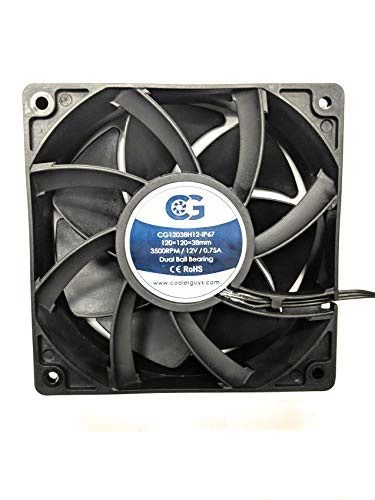 Coolerguys 120mm (120X120X38) High Airflow Waterproof IP67 12v Fan