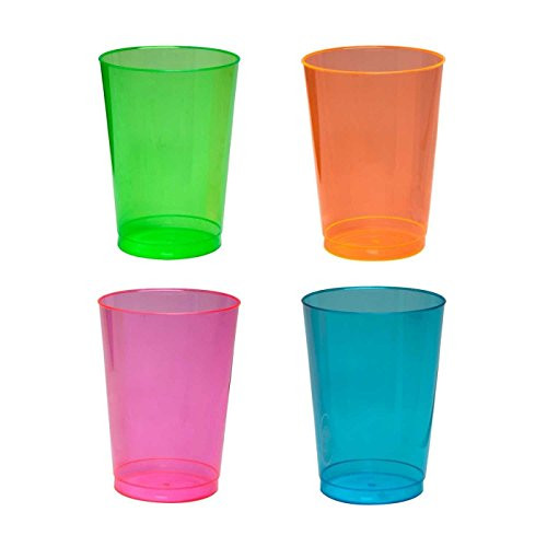 Party Essentials Hard Plastic 10-Ounce Party Cups/Tumblers, 150-Count, Assorted Neon