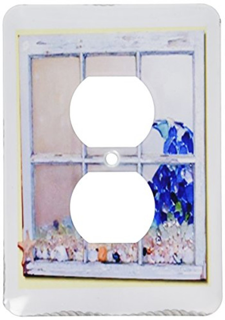 3dRose LLC lsp_109995_6 Shabby Chic Shoreline Window of Seaglass N Shells 2 Plug Outlet Cover