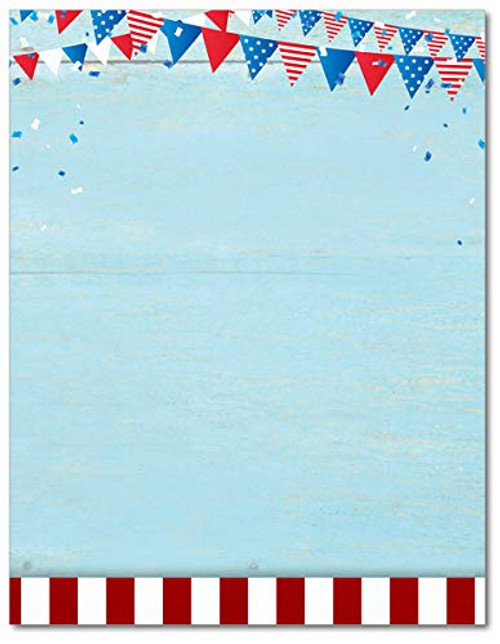 Patriotic Picnic Stationery Paper - 80 Sheets - Great for Memorial Day, Independence Day, Veterans Day Patriotic Picnic Stationery Paper - 80 Sheets - Great for Memorial Day, Independence Day, Veterans Day