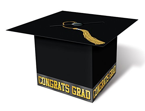 Grad Cap Card Box (black) Party Accessory  (1 count) (1/Pkg)