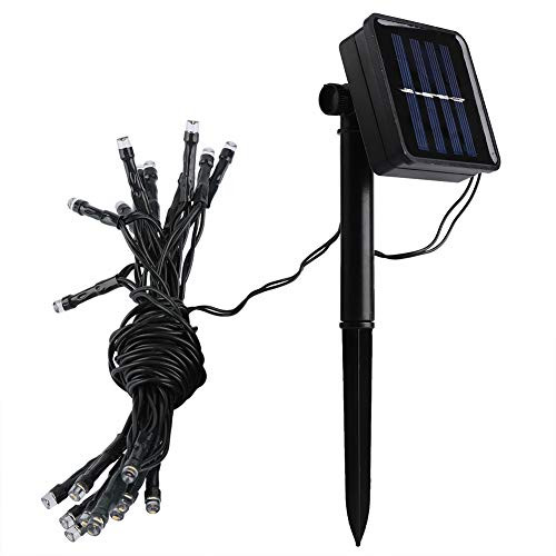 LED Solar String Light, 2 Meters 20 LED Bulbs Solar Powered String Light Warm White Indoor/Outdoor Waterproof Lamp String Decoration Lights for Gardens, Home, Dancing, Party