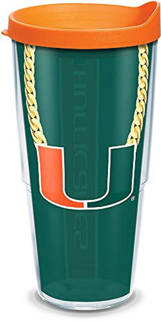 Tervis 1289197 NCAA Miami Hurricanes Chain Insulated Tumbler with Wrap Lid, 24 oz, Clear Tervis 1289197 NCAA Miami Hurricanes Chain Insulated Tumbler with Wrap Lid, 24 oz, Clear