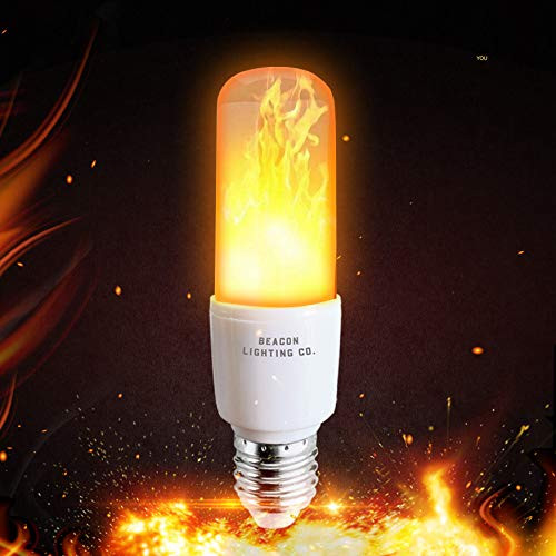 LED Flame Effect Light Bulbs, Nashone E26 Fire Flickering Light Bulb 99pcs 2835 LED Beads Vintage Flaming Bulb Simulated Decorative Light Atmosphere Lighting for Home(1Pack)