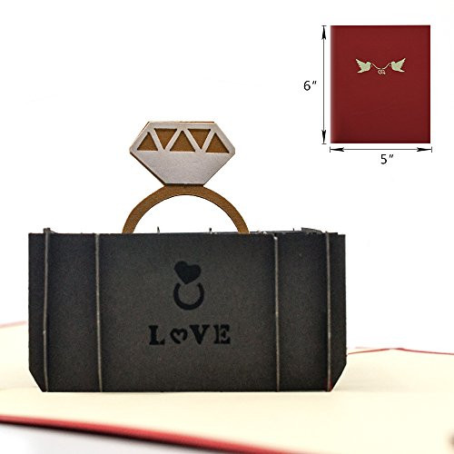 Pop Up Thank You Cards, Breezypals Ring Wedding Thank You Cards Anniversary Cards, 3D Birthday Card Greeting Card with Envelopes