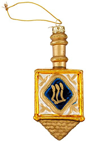 Noble Gems Kurt Adler 4-Inch Glass Jewish Dreidel Ornament