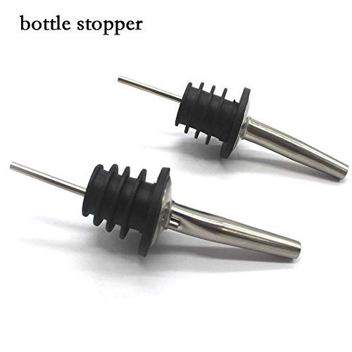 2 Pcs Pour Wine Stoppers, Stainless Steel Wine Bottle Oil Bottle Stopper, Wine Mouth, Wine Bottle, Stopper Wine Distributor, Silver Black