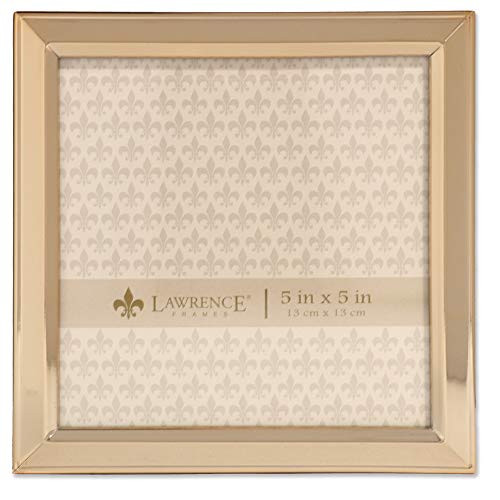 Lawrence Frames 5x5 Gold Metal Classic Bevel Picture Frame,