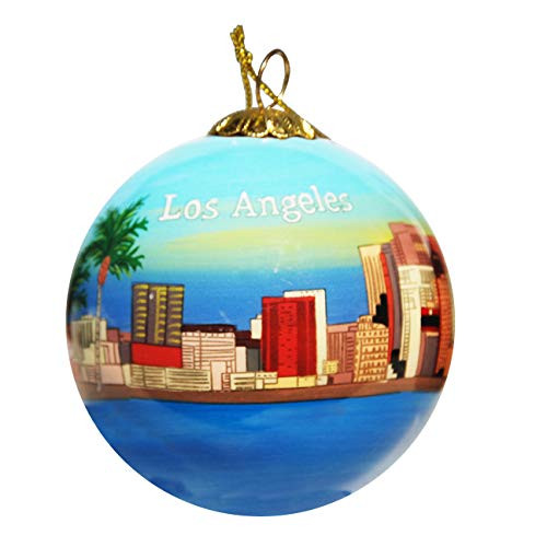 Art Studio Company Hand Painted Glass Christmas Ornament - Los Angeles California Skyline Art Studio Company Hand Painted Glass Christmas Ornament - Los Angeles California Skyline