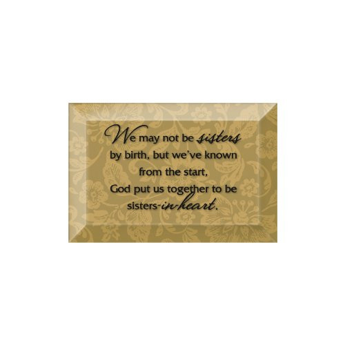 Dexsa Sisters in Heart Beveled Glass Plaque with Easel